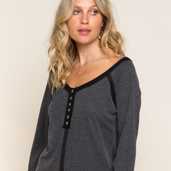 CHARCOAL TWO TONE TOP (REGULAR & PLUS) - Picture 7 of 10